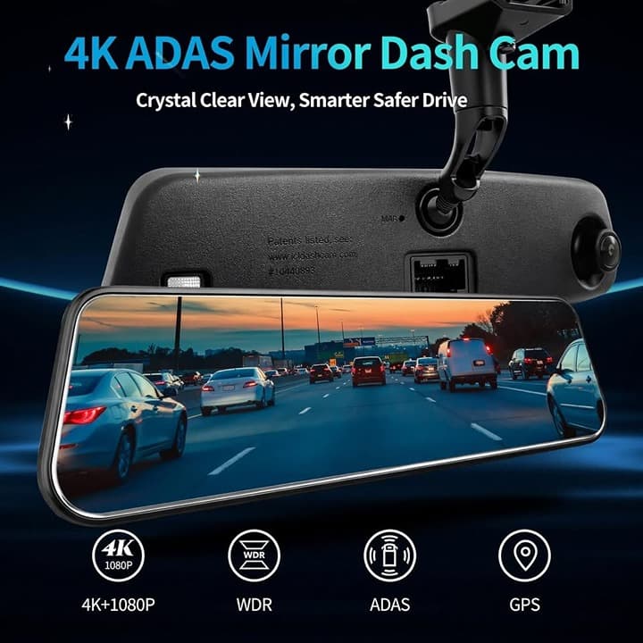 KCV 4K Mirror Dash Cam Mustang 15-23 F/R 1080P, Plug&Play, 64GB Card - Thumbnail 8