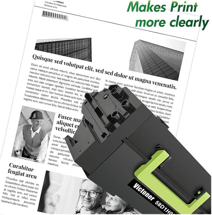 VICTONER 58D1H00 58D1000 Black Toner Cartridge for Lexmark MS/MX Series - Thumbnail 7