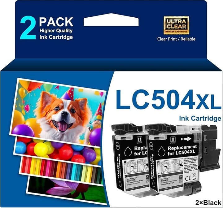 LC504XL Black Ink 2‐Pack for Brother INKvestment MFC‐J1355DW J1365DW J1367DW - Thumbnail 5
