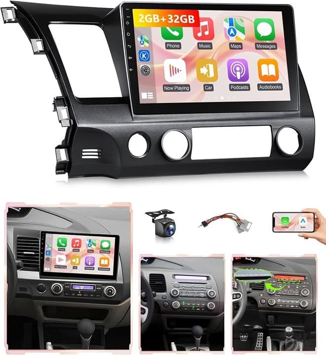 Wadpon 10.1" Android 13 Car Stereo for Honda Civic 2006–2011 CarPlay Android Aut - Thumbnail 5