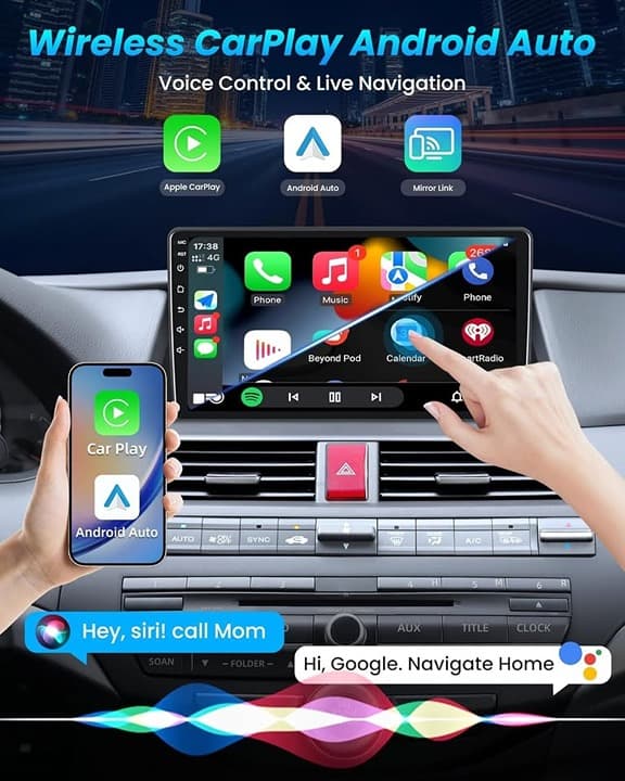 10.1" Android Stereo for Honda Accord 2008-2012 Wireless CarPlay Android Auto 5G - Thumbnail 8