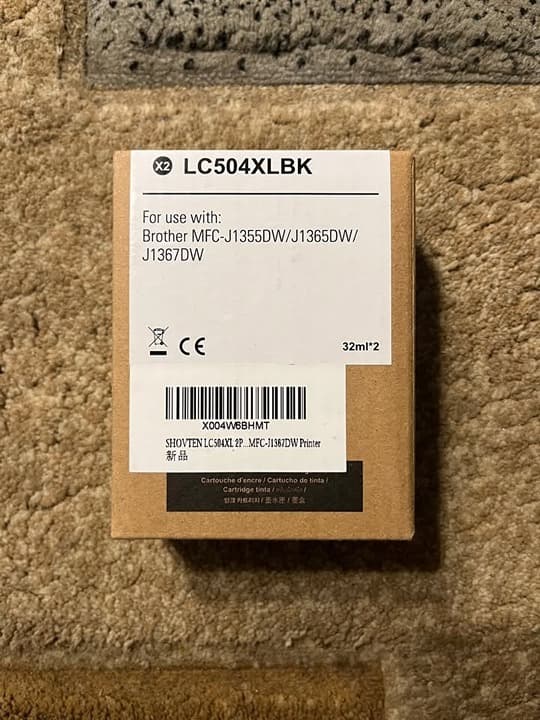 LC504XL Black Ink 2‐Pack for Brother INKvestment MFC‐J1355DW J1365DW J1367DW