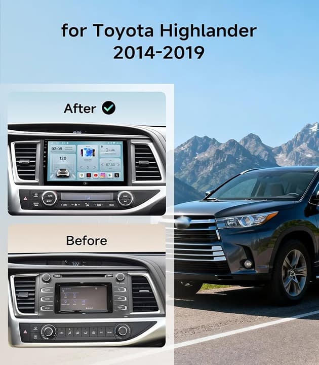 10.2" Car Stereo for Toyota Highlander 2014-2019 CarPlay Android Auto GPS BT 108 - Thumbnail 8