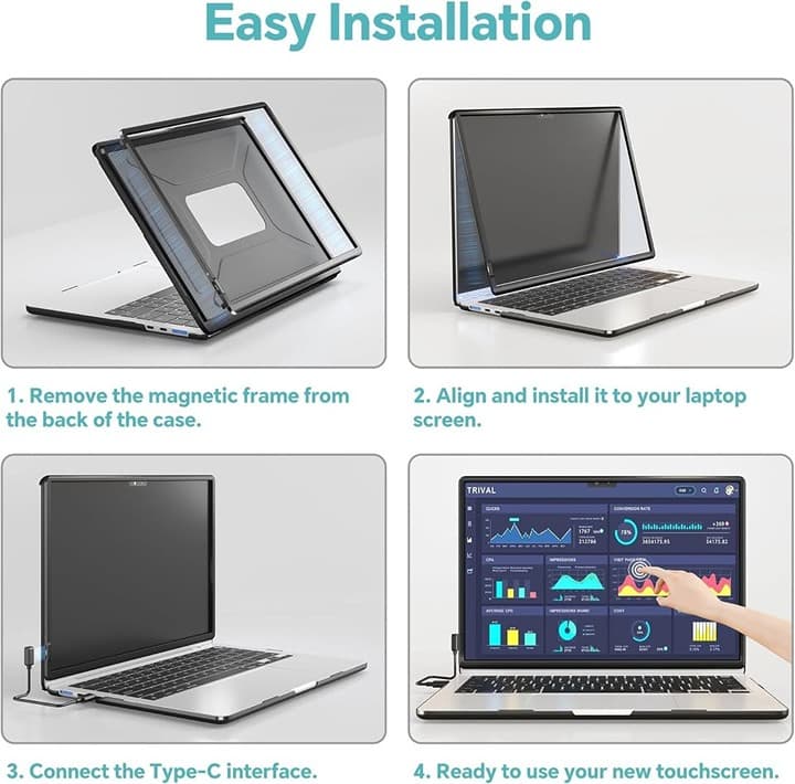 Magnetic Touchscreen Frame for MacBook Air 15" Infrared Multi-Gesture Touchpad - Thumbnail 8