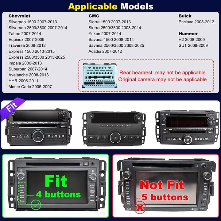 5G WiFi 8" Touch Radio for Silverado/Sierra/Yukon/Tahoe 07-14, CarPlay/Android/C - Thumbnail 6