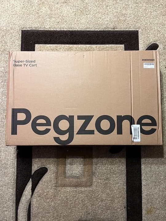 Pegzone Rolling TV Stand 32-85" LCD LED OLED, 132 Lbs, Swivel, Adjustable, Wood
