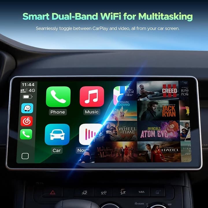 LAMTTO 3‐in‐1 Wireless CarPlay Android Auto AI Box Netflix YouTube TikTok WiFi U - Thumbnail 9