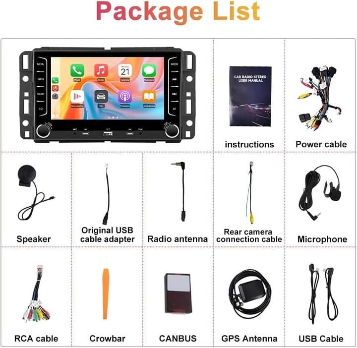 Android 13 Car Radio 2GB+64GB for Chevy Silverado GMC Sierra Yukon 2007–2013 BT - Thumbnail 10