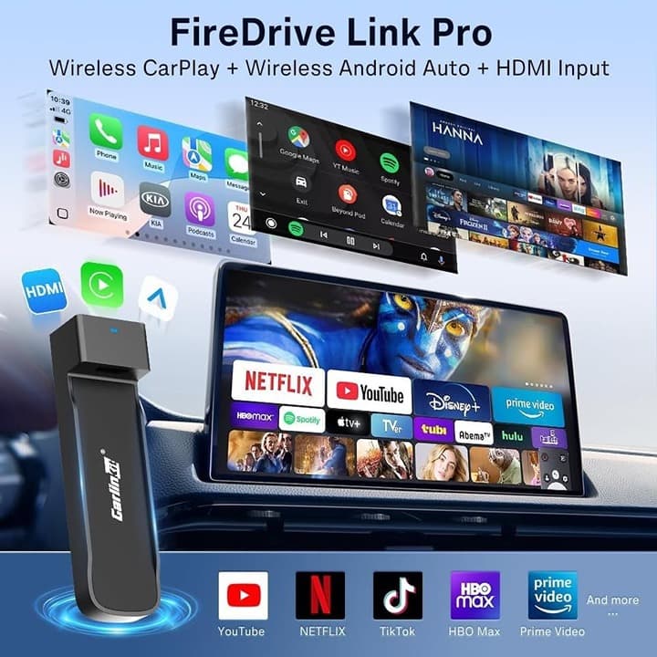 Carlinkit FireDrive Link Pro HDMI Car TV Converter Wireless CarPlay Android Auto - Thumbnail 5