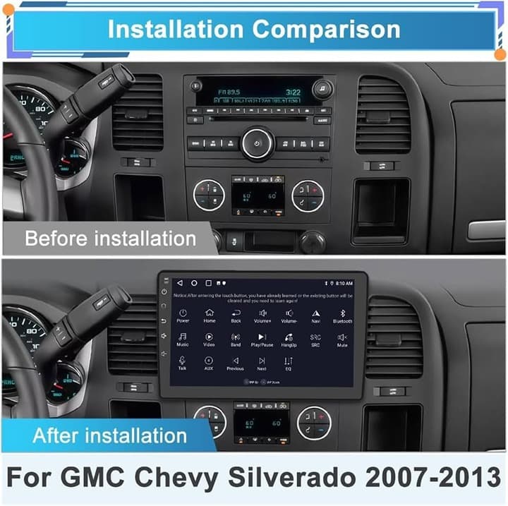 Chevy Silverado Tahoe GMC Yukon Sierra 10.1" Car Radio 2+32G CarPlay GPS BT WiFi - Thumbnail 5