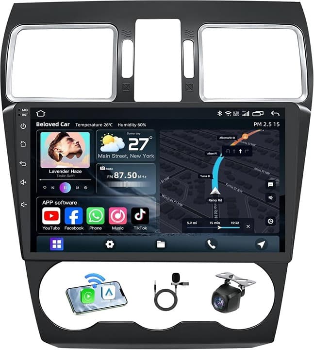 CarPlay + Android Auto Subaru Forester WRX Impreza 2016–2018 9" IPS Radio w/ Cam - Thumbnail 5