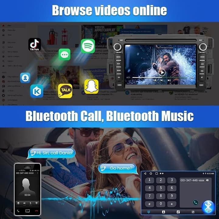 Chevy Silverado/GMC Sierra Android 13 Car Stereo 2G+64G w/ CarPlay, 7" Touch - Thumbnail 6