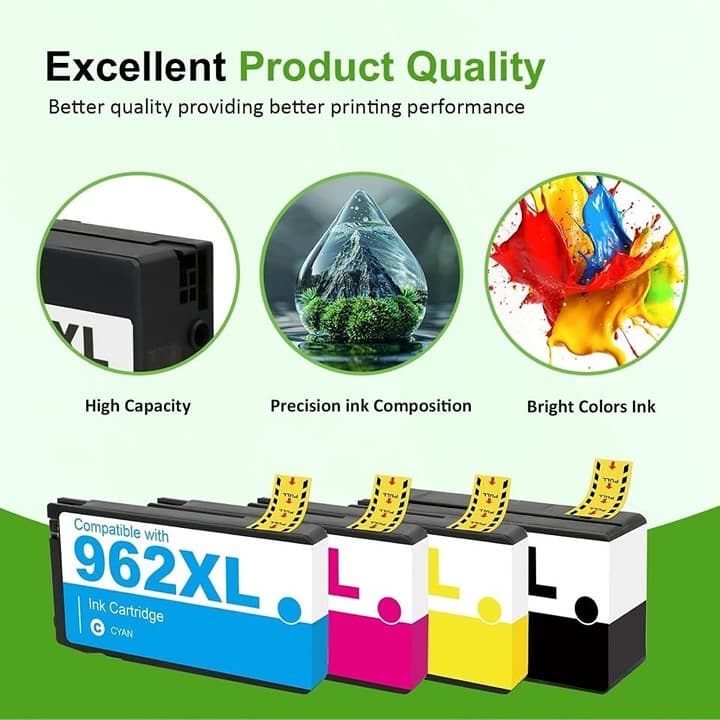 962XL 962 Ink Combo Pack for HP OfficeJet Pro 9015 9020 9018 9025 9010 Series - Thumbnail 9