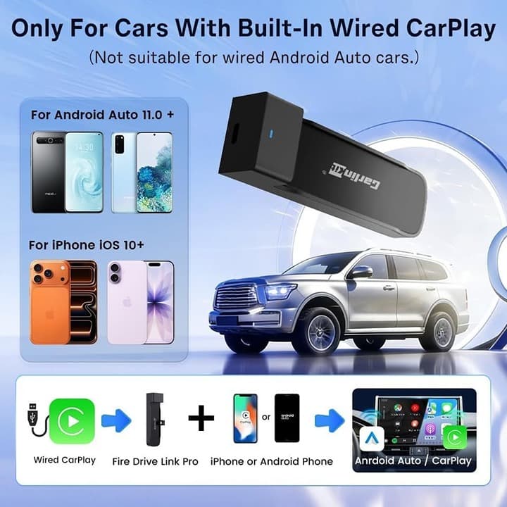Carlinkit FireDrive Link Pro HDMI Car TV Converter Wireless CarPlay Android Auto - Thumbnail 8