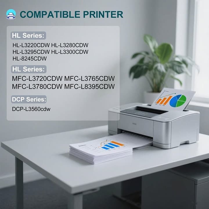 AHEWSUE TN229XL Toner 4‐Pack w/Chip for Brother MFC/HL Color Laser Printers - Thumbnail 6