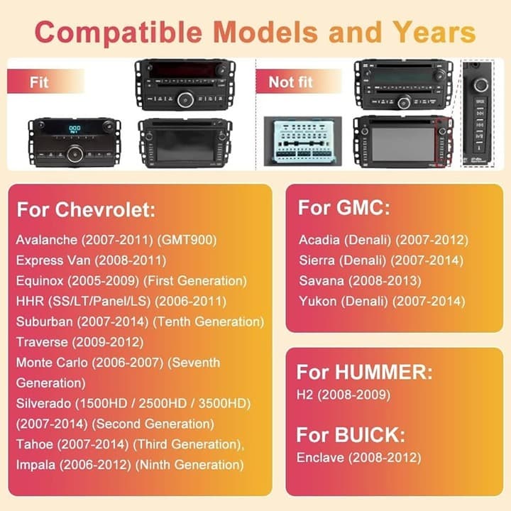 Android 13 Car Radio 2GB+64GB for Chevy Silverado GMC Sierra Yukon 2007–2013 BT - Thumbnail 9