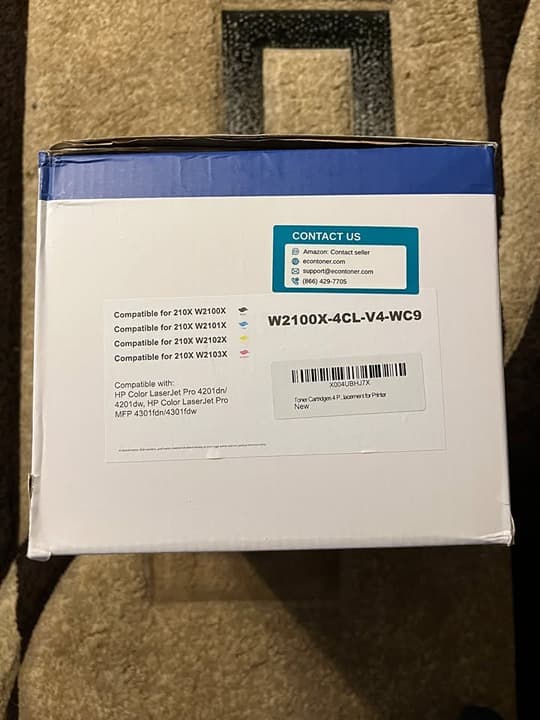 210X 4PK Toner for HP 4301fdw 4201dw 210X/210A W2100X High Yield with Chip - Thumbnail 2