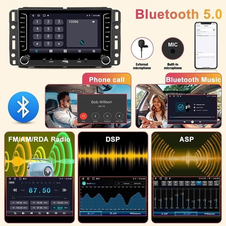Android 13 Car Radio 2GB+64GB for Chevy Silverado GMC Sierra Yukon 2007–2013 BT - Thumbnail 6