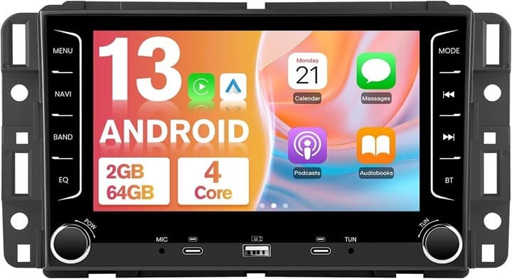 Android 13 Car Radio 2GB+64GB for Chevy Silverado GMC Sierra Yukon 2007–2013 BT - Thumbnail 3
