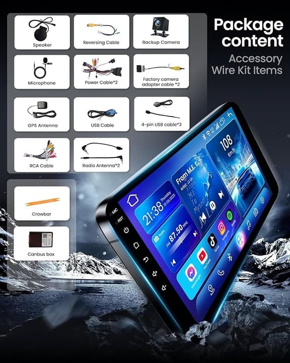 10.1" 5G WiFi Car Stereo CarPlay Android Auto GPS BT FM SWC 2+32GB 1280×800 AHD - Thumbnail 9