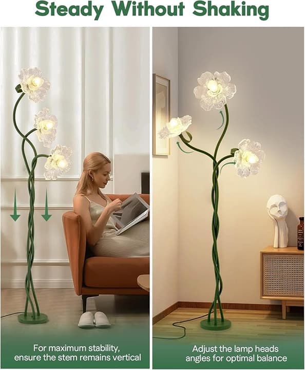 Ecoillumix Adjustable 3-Light Floor Lamp with Gooseneck & 3 Color Modes - Thumbnail 6