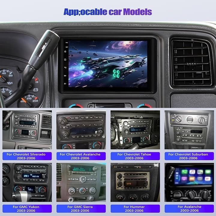 TukboTech Android 13 7" Car Stereo GMC Chevy 2003–2006 CarPlay Android Auto Cam - Thumbnail 4