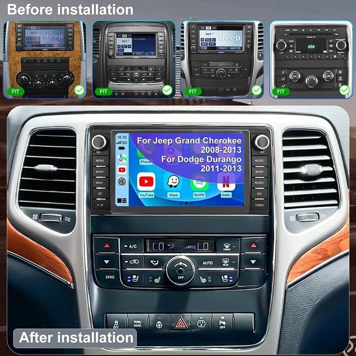 Jeep Grand Cherokee 2008-2013 Dodge Durango 2011-2013 Android 13 7" CarPlay Radi - Thumbnail 4