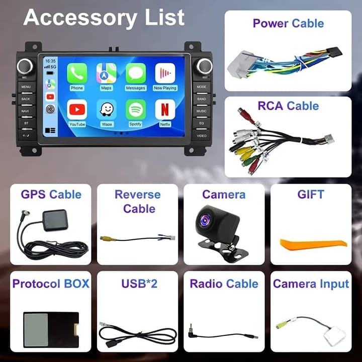 Jeep Grand Cherokee 2008-2013 Dodge Durango 2011-2013 Android 13 7" CarPlay Radi - Thumbnail 9