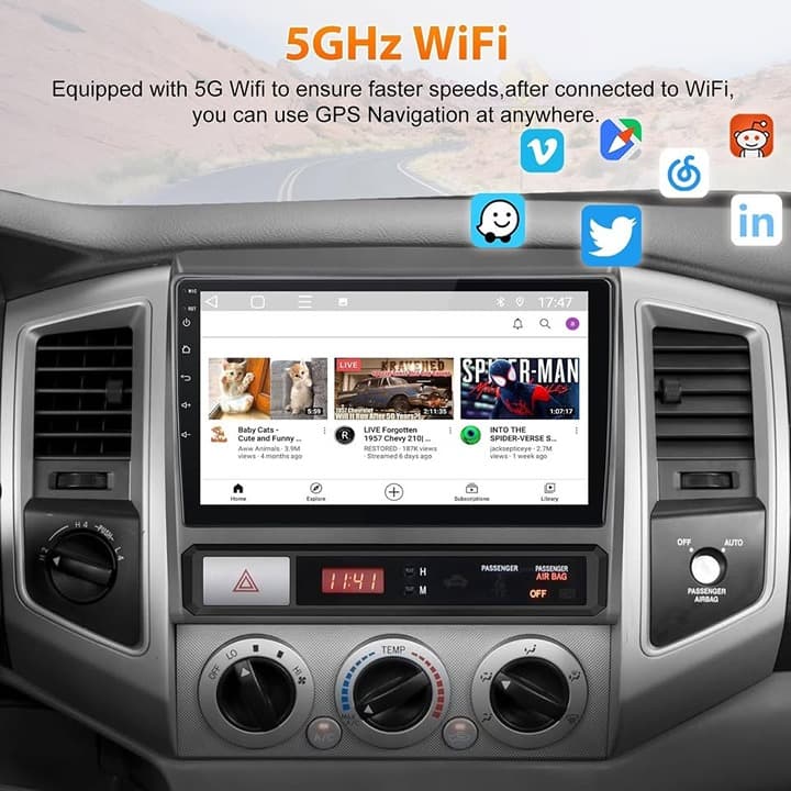 AWESAFE 9" 5G WiFi Car Radio for Toyota Tacoma 2005-2015 CarPlay Android Auto GP - Thumbnail 7