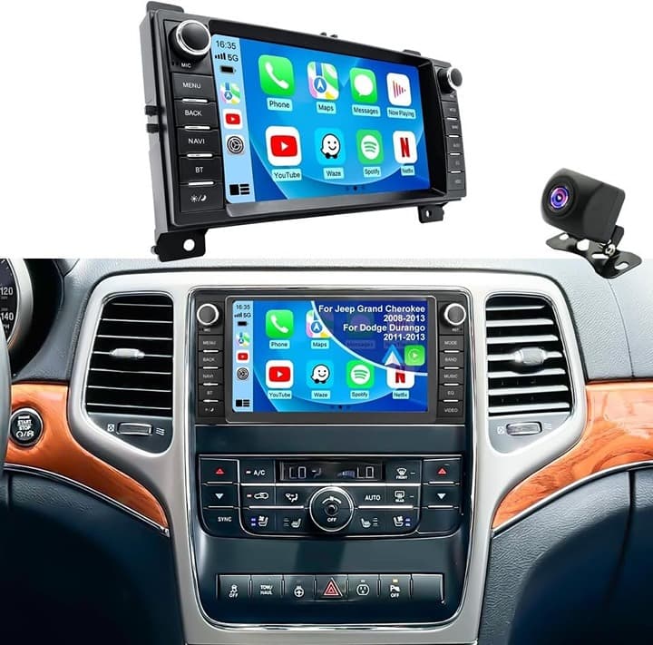 Jeep Grand Cherokee 2008-2013 Dodge Durango 2011-2013 Android 13 7" CarPlay Radi - Thumbnail 3