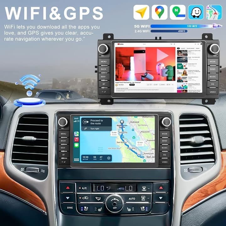 Jeep Grand Cherokee 2008-2013 Dodge Durango 2011-2013 Android 13 7" CarPlay Radi - Thumbnail 8