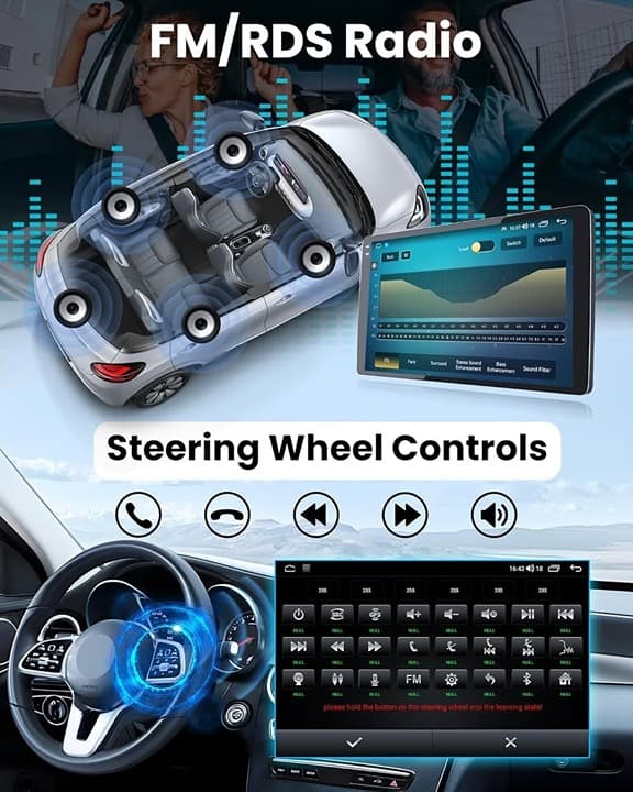 Toyota Camry 2015-2017 10" Android Car Stereo 64G CarPlay Android Auto GPS WiFi - Thumbnail 10