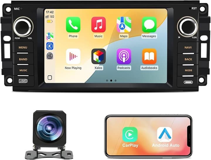 Junsun 7" Android Auto Radio for Dodge Ram 1500 2500 3500 2009-2012 & Jeep Wrang - Thumbnail 3
