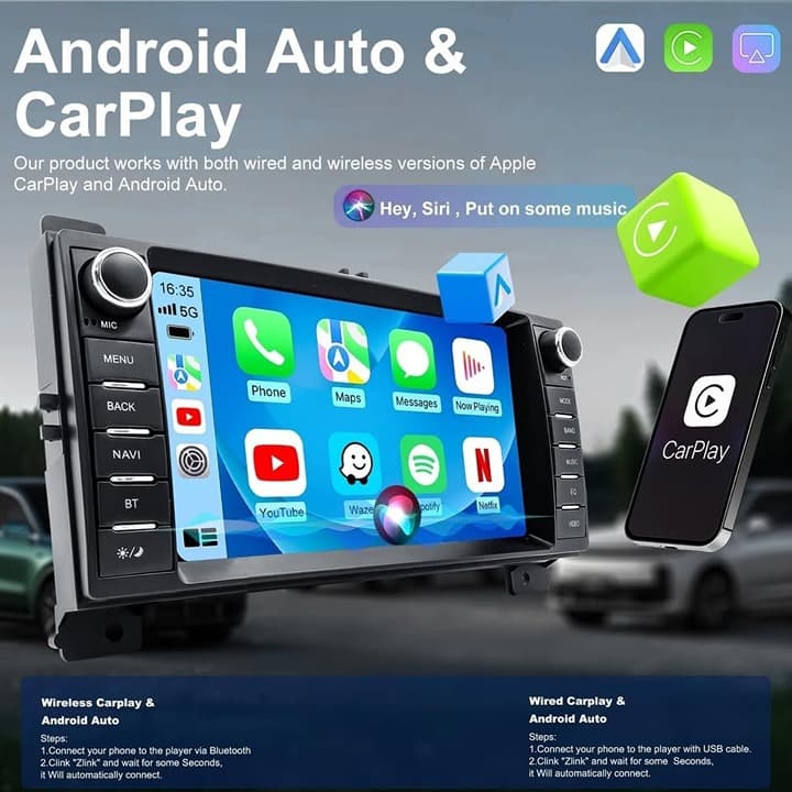 Jeep Grand Cherokee 2008-2013 Dodge Durango 2011-2013 Android 13 7" CarPlay Radi - Thumbnail 6