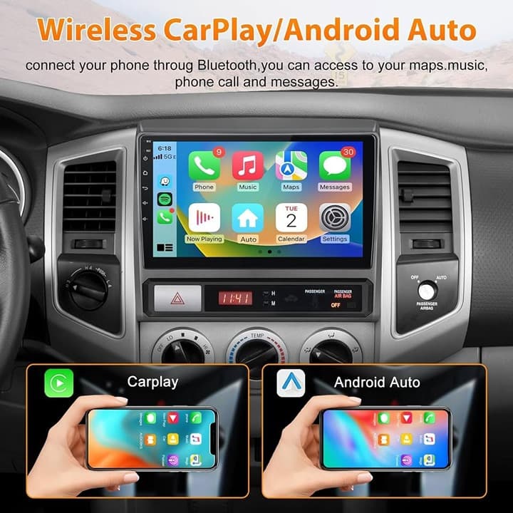AWESAFE 9" 5G WiFi Car Radio for Toyota Tacoma 2005-2015 CarPlay Android Auto GP - Thumbnail 8