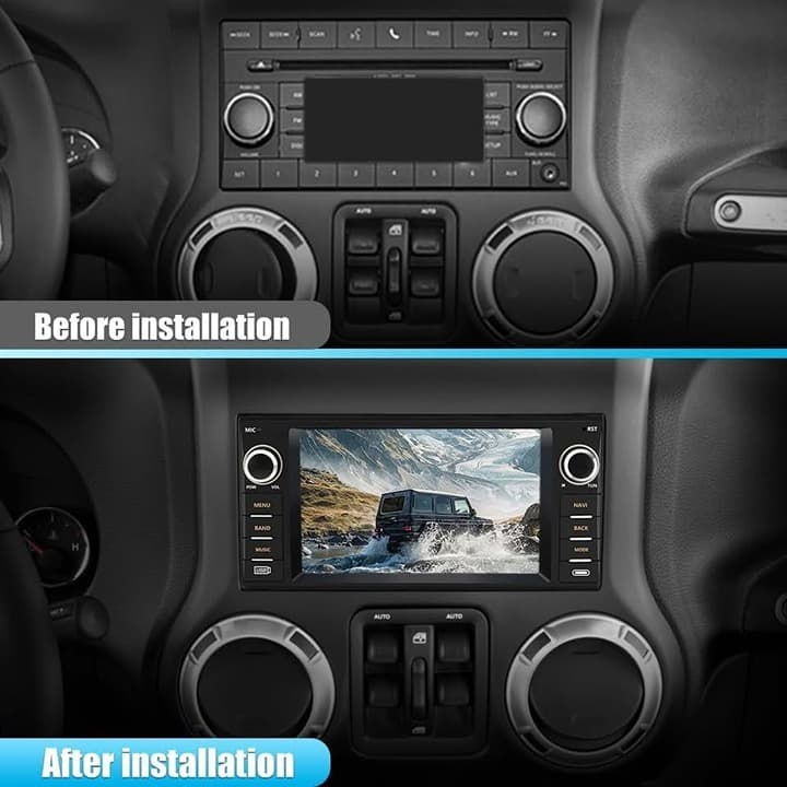 Junsun 7" Android Auto Radio for Dodge Ram 1500 2500 3500 2009-2012 & Jeep Wrang - Thumbnail 4