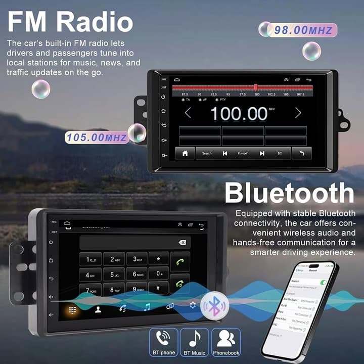 Car Radio GMC Sierra Silverado 2003‐2006 7" Android 13 CarPlay GPS WiFi BT Cam - Thumbnail 7