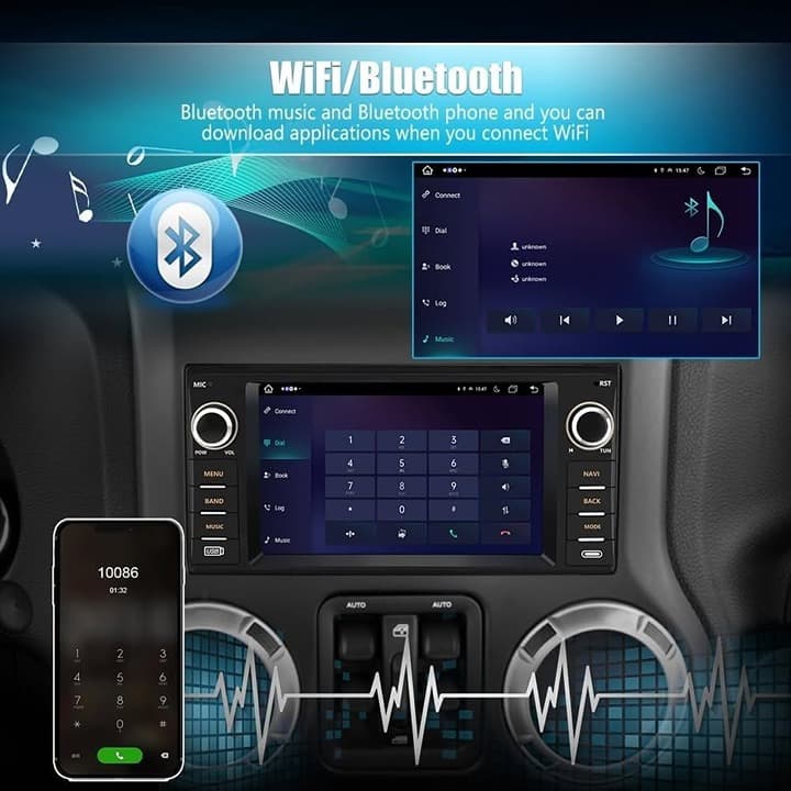 Junsun 7" Android Auto Radio for Dodge Ram 1500 2500 3500 2009-2012 & Jeep Wrang - Thumbnail 7