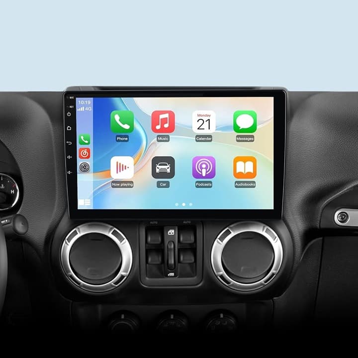 4GB+64GB Android Car Stereo CarPlay GPS BT for Jeep JK 07-18 Dodge Ram 09-12 - Thumbnail 2