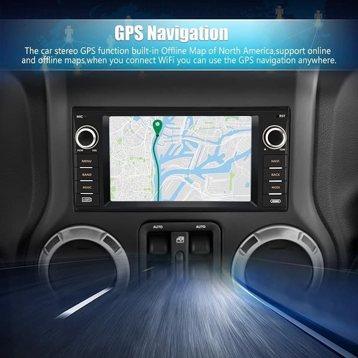 Junsun 7" Android Auto Radio for Dodge Ram 1500 2500 3500 2009-2012 & Jeep Wrang - Thumbnail 6