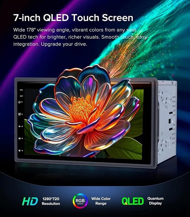 7" Double Din Car Stereo Wireless CarPlay Android Auto AHD Camera FM/AM GPS BT - Thumbnail 6