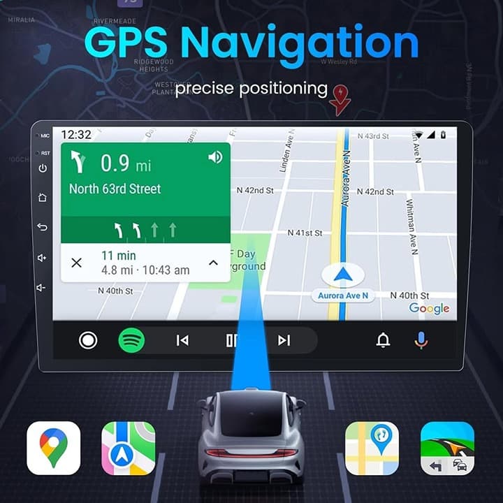 CarPlay Android Auto 10" Radio for Toyota Tundra 2007-2013 8-Core 2+32G 1280x800 - Thumbnail 6