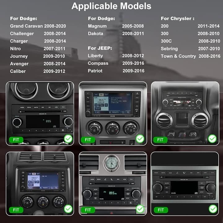 5G WiFi Car Radio Android 13 CarPlay GPS BT FM Camera for Chrysler Dodge Jeep 7" - Thumbnail 4