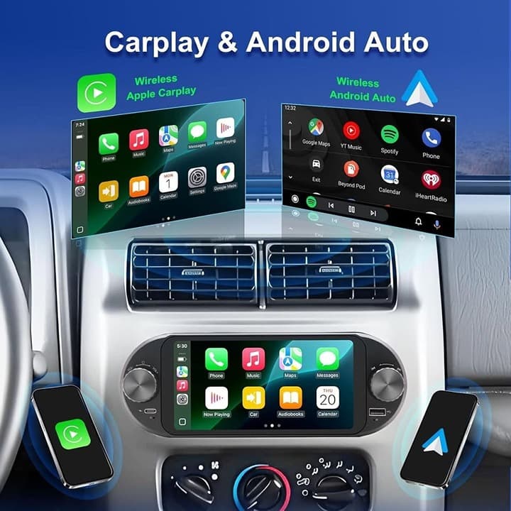 AMEROBO Android 15 Car Radio Wrangler/Ram/Grand Cherokee CarPlay 4+64G 6.6" GPS - Thumbnail 5