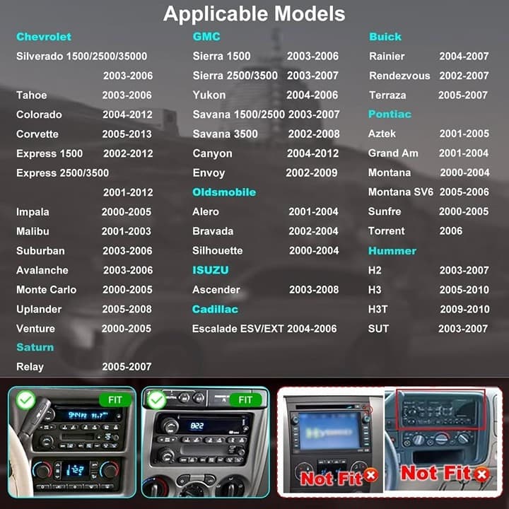 Car Radio GMC Sierra Silverado 2003‐2006 7" Android 13 CarPlay GPS WiFi BT Cam - Thumbnail 4
