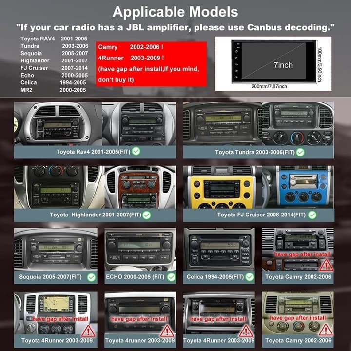 5G WiFi Car Stereo for Toyota 4Runner 03-09 Tundra Sequoia 7" CarPlay Android 13 - Thumbnail 4