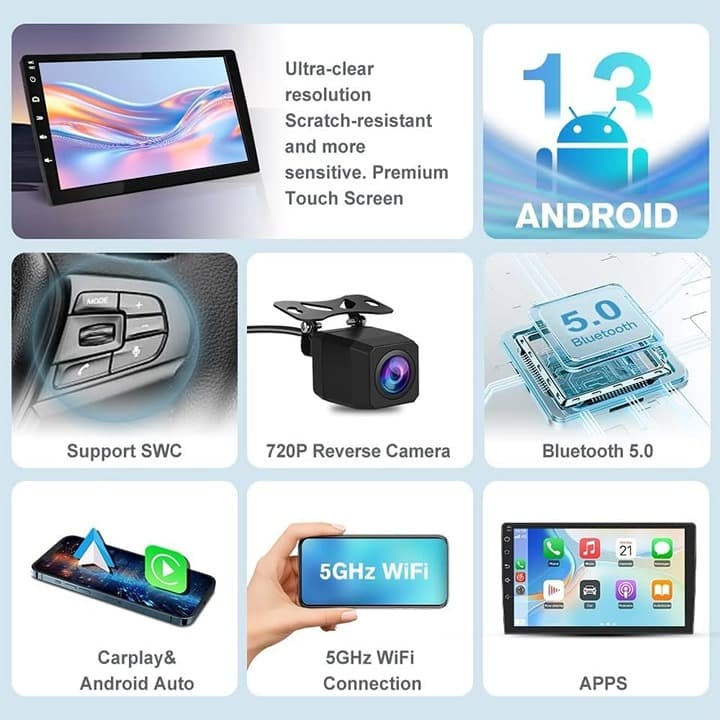 4GB+64GB Android Car Stereo CarPlay GPS BT for Jeep JK 07-18 Dodge Ram 09-12 - Thumbnail 6