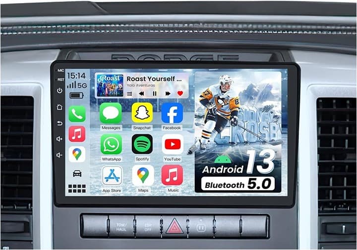 Android 13 10.1" Car Stereo Dodge Ram 1500 2500 3500 09-12 CarPlay GPS BT Cam - Thumbnail 3
