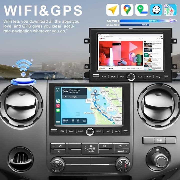 5G WiFi Car Radio Ford F150 04-08 F250 F350 06-16 CarPlay Android Auto GPS - Thumbnail 8