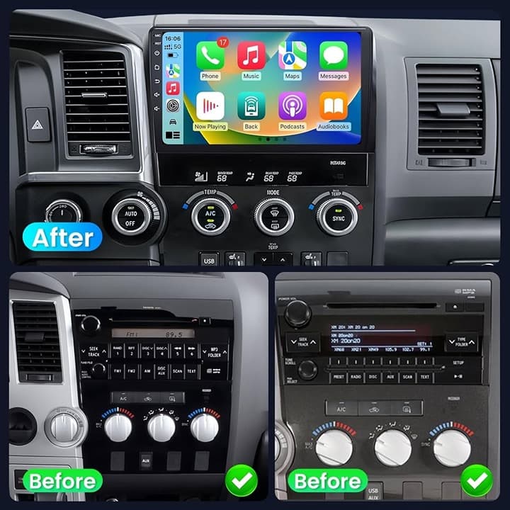 CarPlay Android Auto 10" Radio for Toyota Tundra 2007-2013 8-Core 2+32G 1280x800 - Thumbnail 4